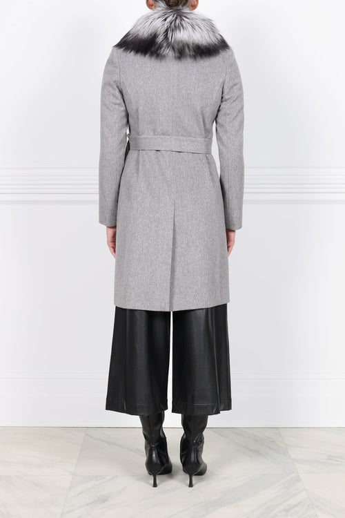 The Amal Wool Coat with  Fur Collar