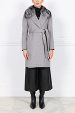 The Amal Wool Coat with  Fur Collar