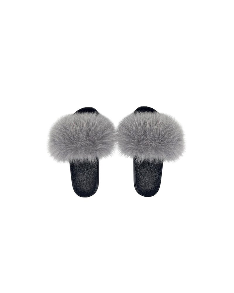Dyed Fox Fur Slipper in Assorted Colors