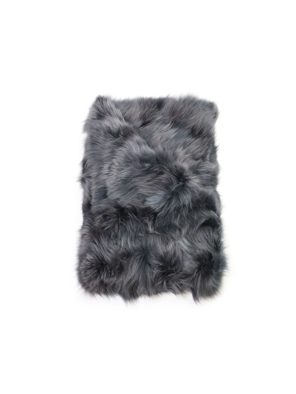 Upcycled Fox Throw in Silver