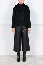 The Helena Wool Peacoat with Mink Fur Top Collar