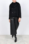 The Helena Wool Peacoat with Mink Fur Top Collar