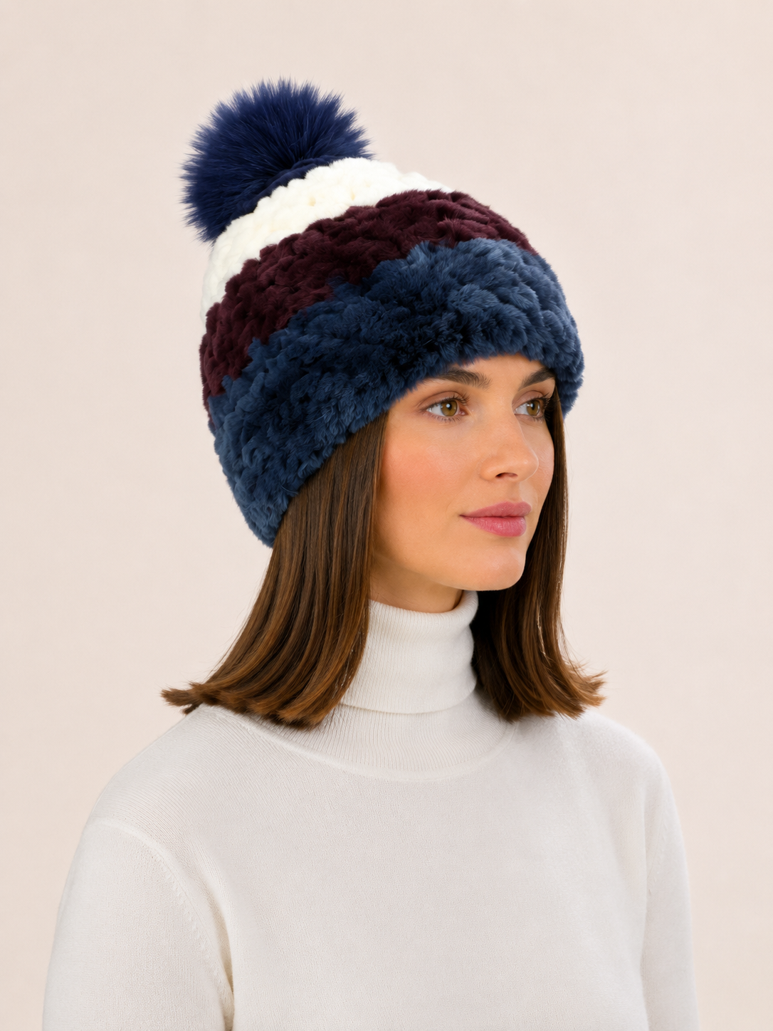 The Knit Striped Rex Rabbit Hat