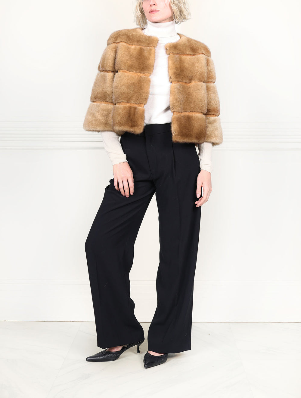 Camel Mink Fur Jacket