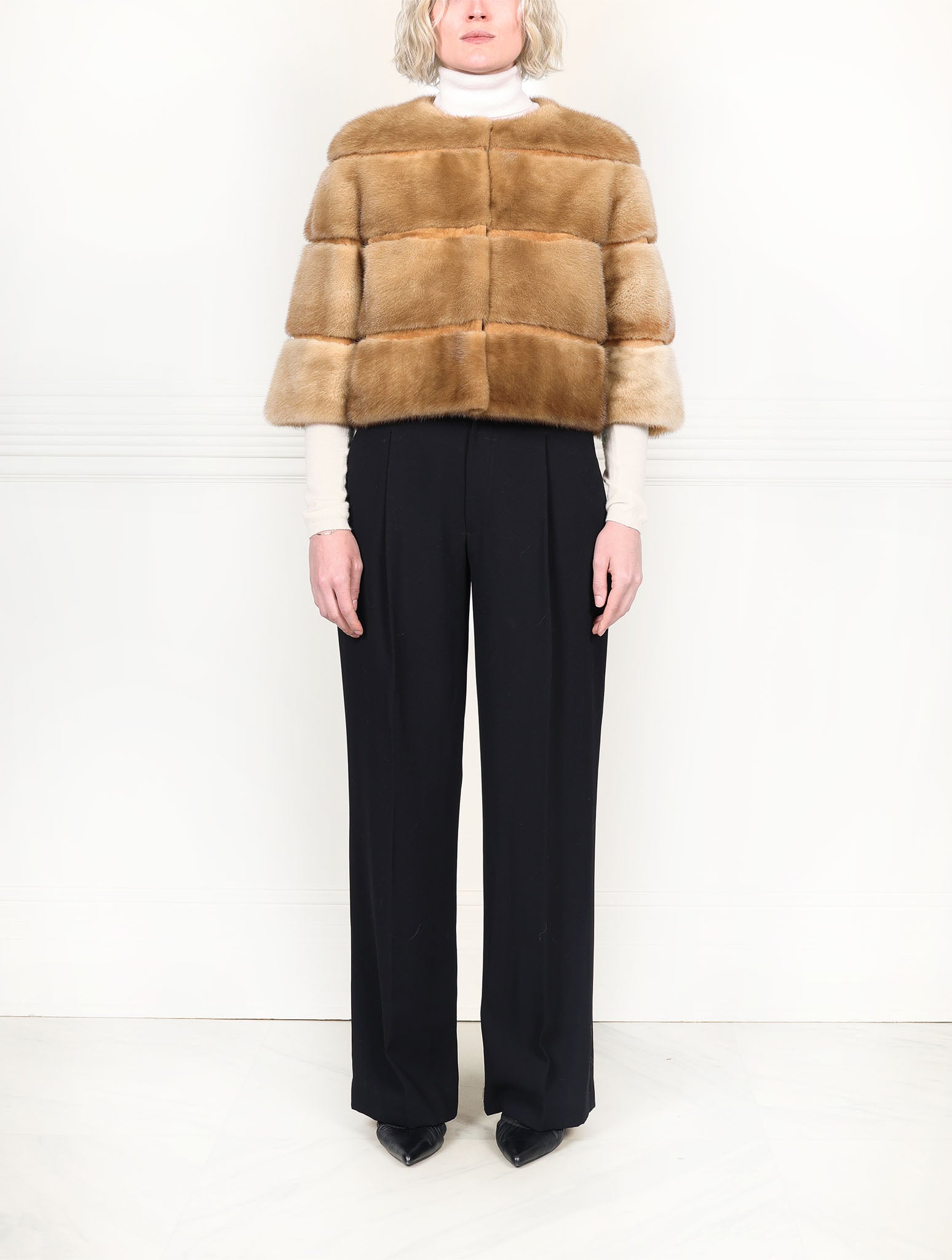 Camel Mink Fur Jacket