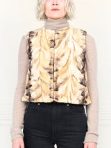 Chevron Upcycled Sheared Mink Vest