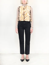 Chevron Upcycled Sheared Mink Vest