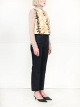 Chevron Upcycled Sheared Mink Vest