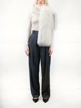 Cashmere Shearling Scarf in Ivory