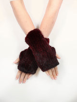 The Short Mink Knitted Fingerless Fur Gloves