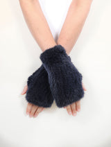 The Short Mink Knitted Fingerless Fur Gloves
