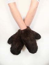 Knitted Mink Mittens