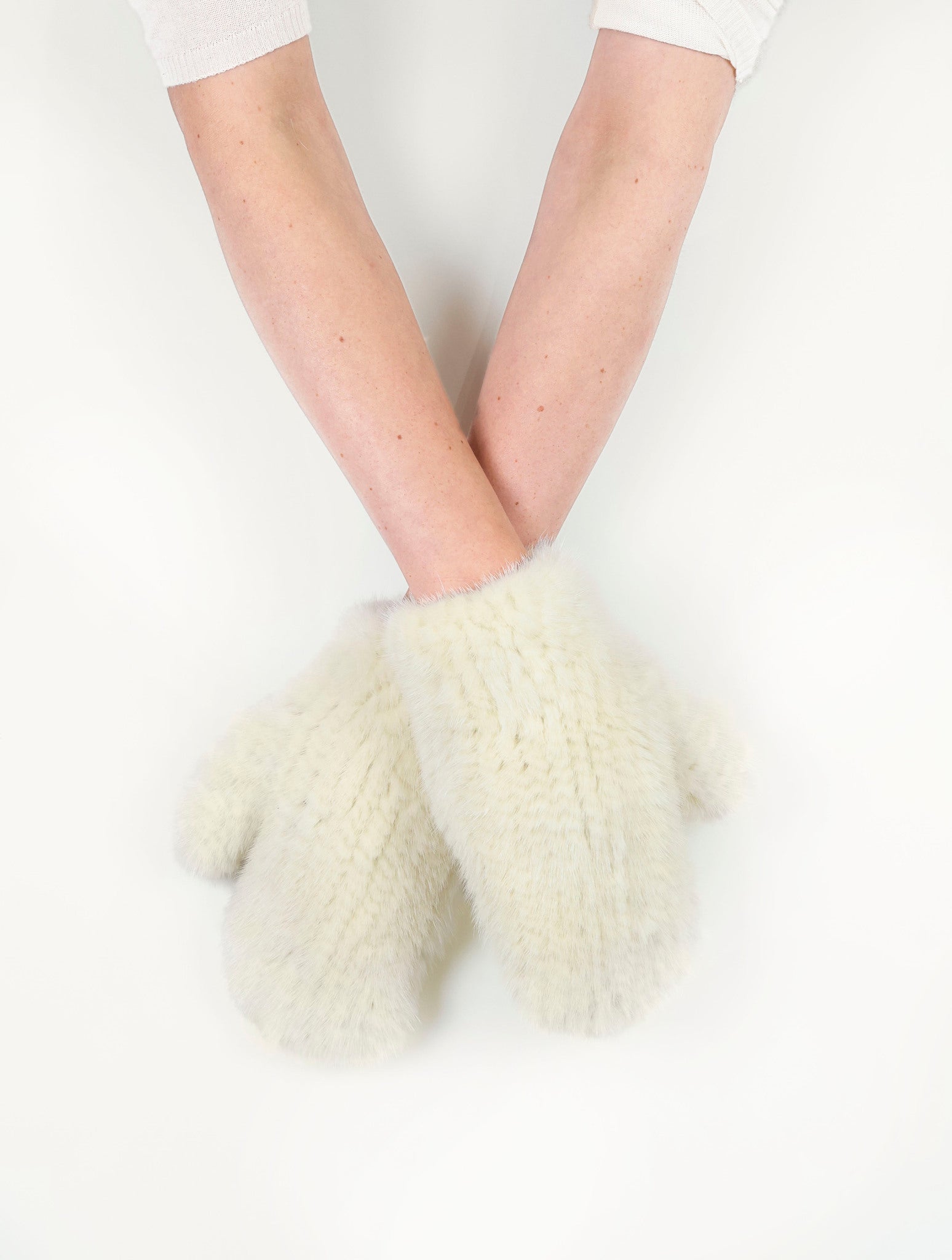 Knitted Mink Mittens