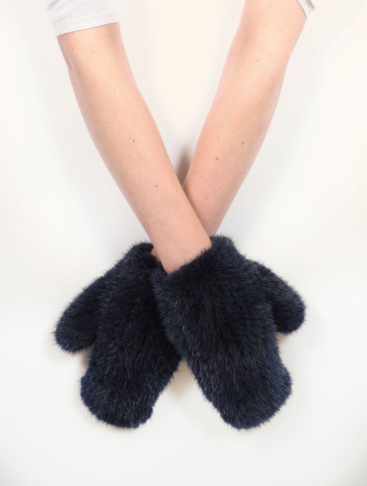 Knitted Mink Mittens