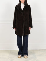 Knitted Mink Fur Coat in Brown