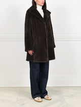 Knitted Mink Fur Coat in Brown
