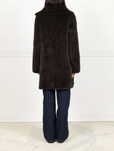 Knitted Mink Fur Coat in Brown