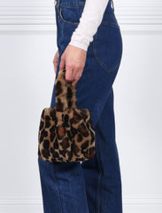 The Meow Mini in Leopard Printed Shearling