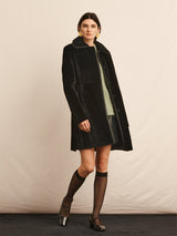 The Maisy Shearling Coat in Black