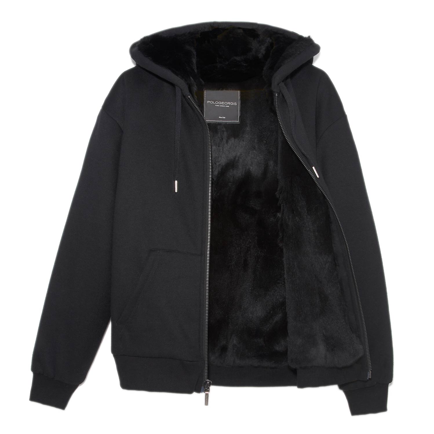 Mens Fur Sweatshirt in Black