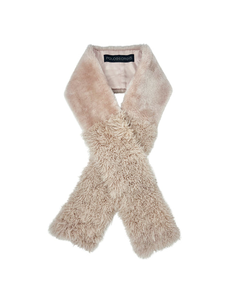 Merino and Curly Shearling Scarf