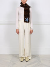 The Star Mahogany Mink Fur Intarsia Scarf