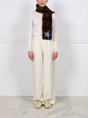 The Star Mahogany Mink Fur Intarsia Scarf