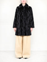 The Fen Upcycled Reversible Mink Coat in Black