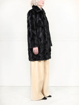 The Fen Upcycled Reversible Mink Coat in Black