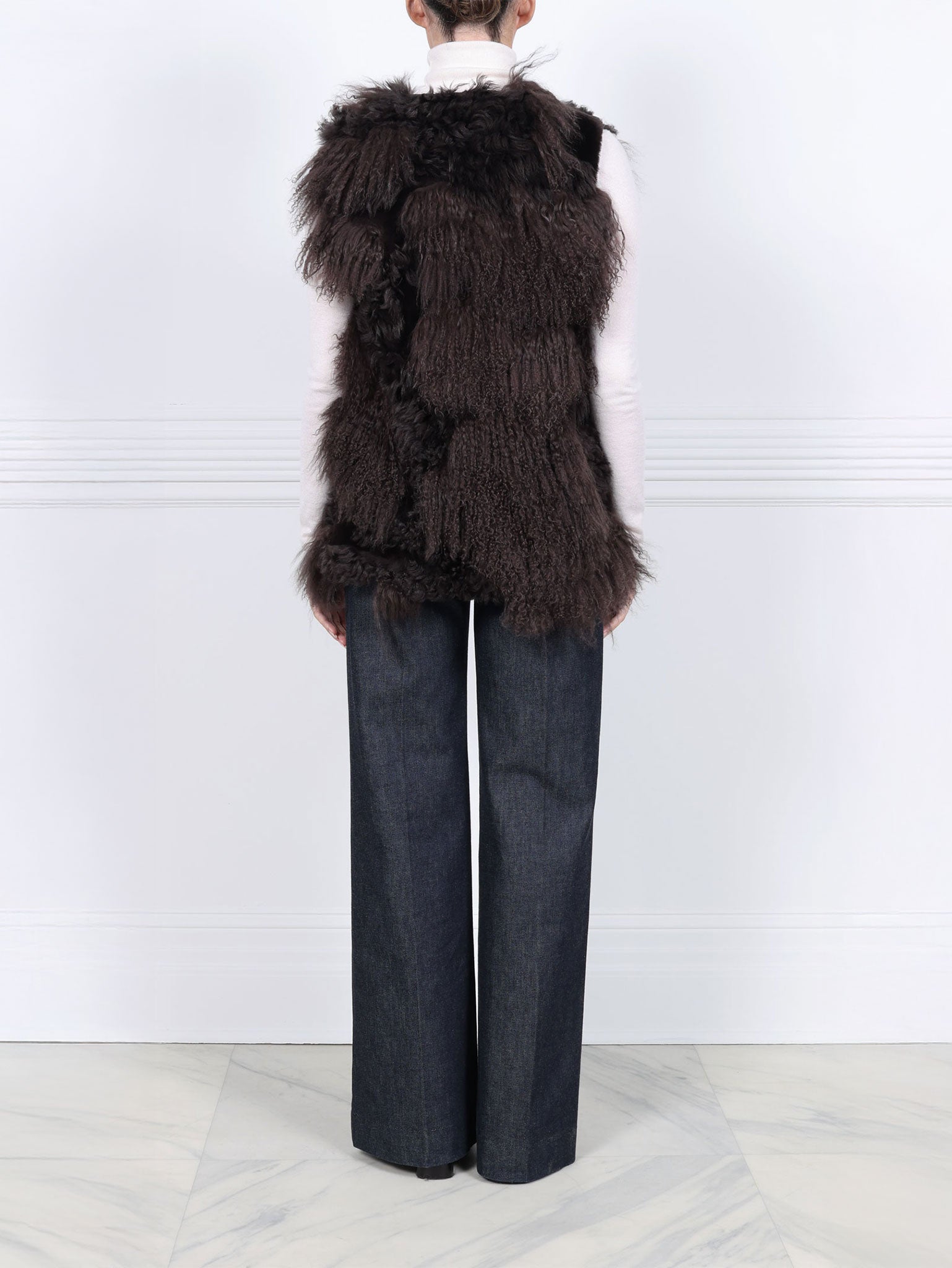Multi Media Shearling Vest