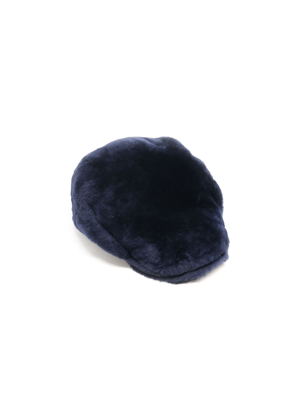 Smooth Shearling Driver Hat in Navy