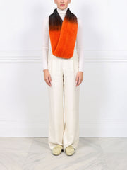 Ombre Dyed Knitted Mink Infinity Scarf in Multiple Colorways