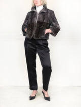Two Toned Grey Upcycled Mink Jacket