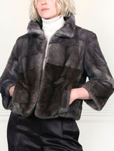 Two Toned Grey Upcycled Mink Jacket