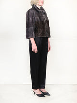 Two Toned Grey Upcycled Mink Jacket