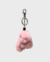 Bunny Bag Charm Key Ring Made of Mink