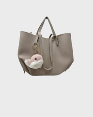 Whale Bag Charm Key Ring Made of Shearling