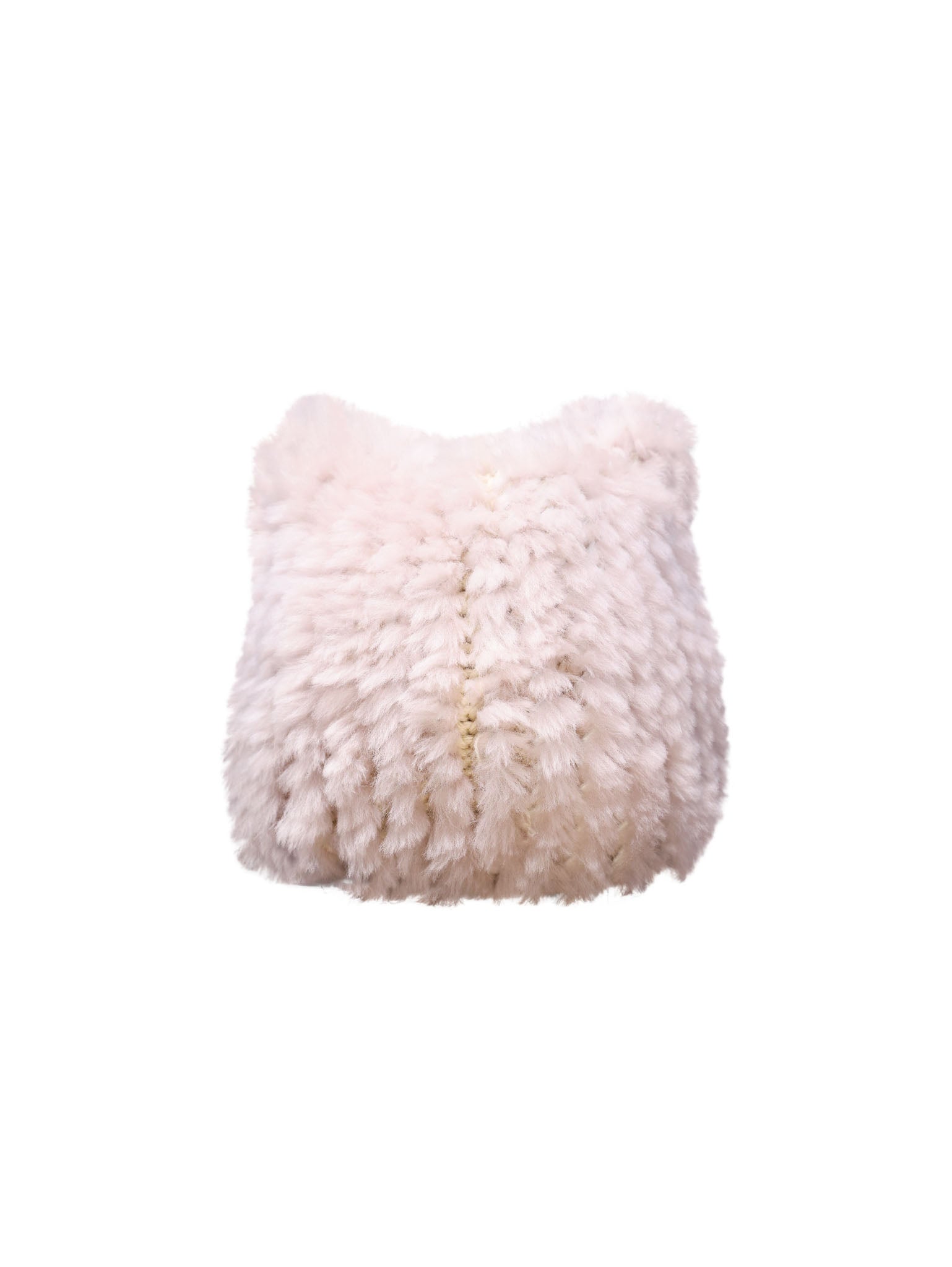 Knitted Shearling Hat with Ears