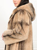The Louisa Hooded Vertical Mink Fur Jacket