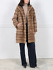 The Delaney Hooded Reversible Mink Fur Coat in Pastel