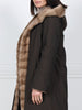 The Delaney Hooded Reversible Mink Fur Coat in Pastel
