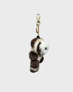 Raccoon Bag Charm Key Ring Made of Mink