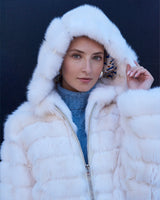 The Sarah Sable Fur Hooded Jacket
