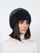 Tri-Color Knitted Shearling Hat