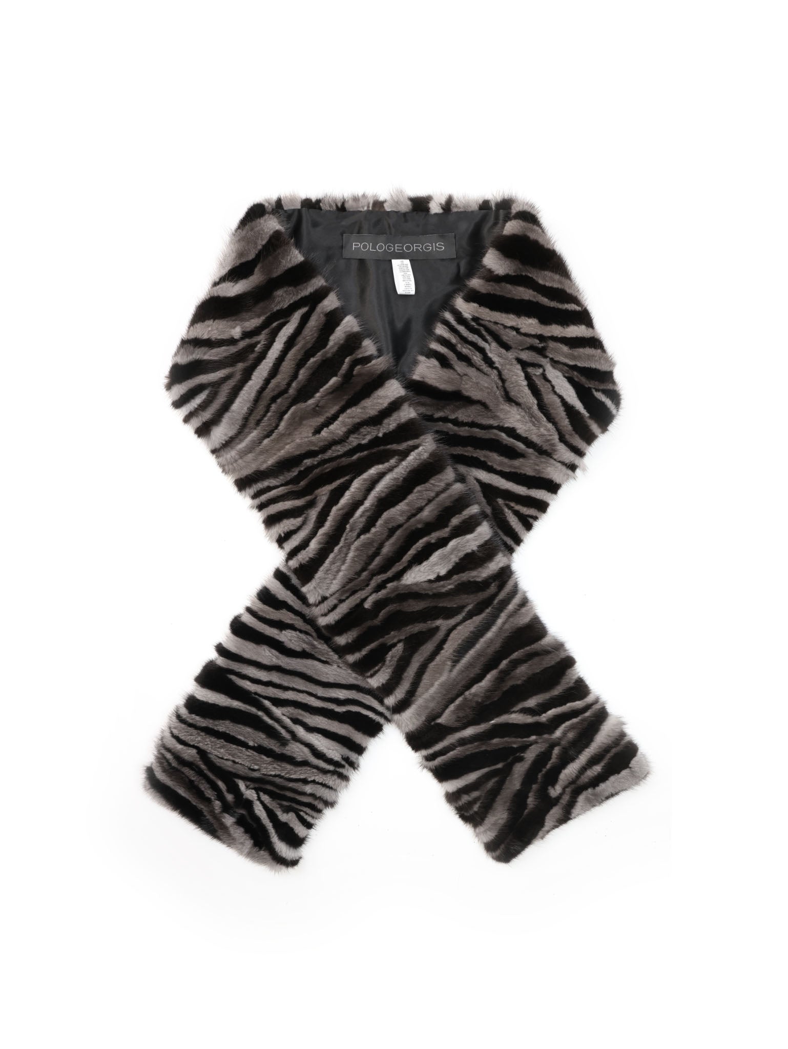 Upcycled Chevron  Mink Scarf