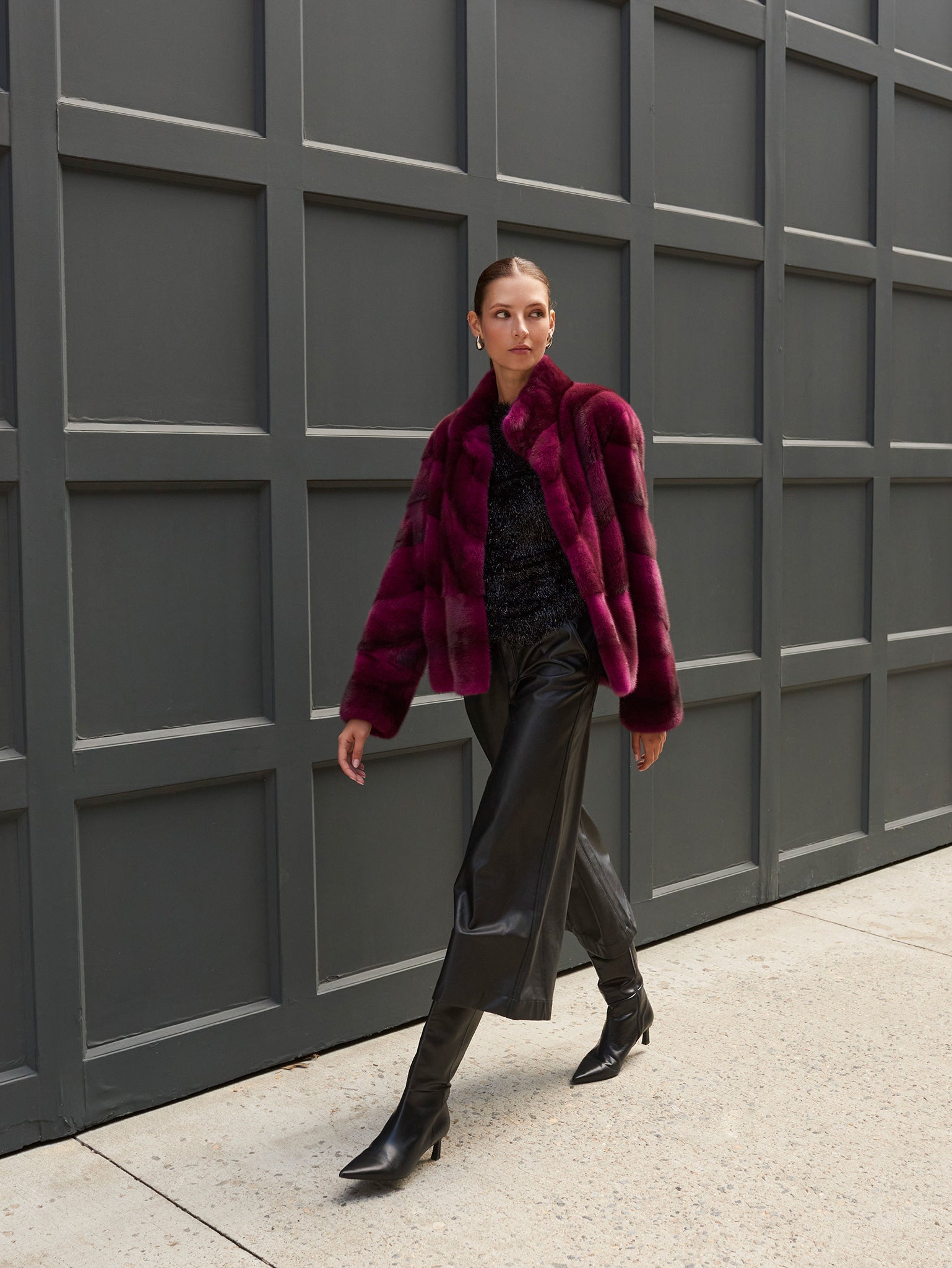 The Quilan Violet Mink Fur Jacket