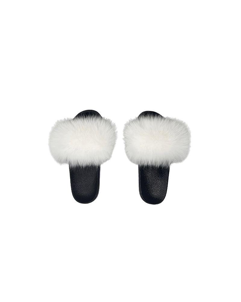 Dyed Fox Fur Slipper in Assorted Colors