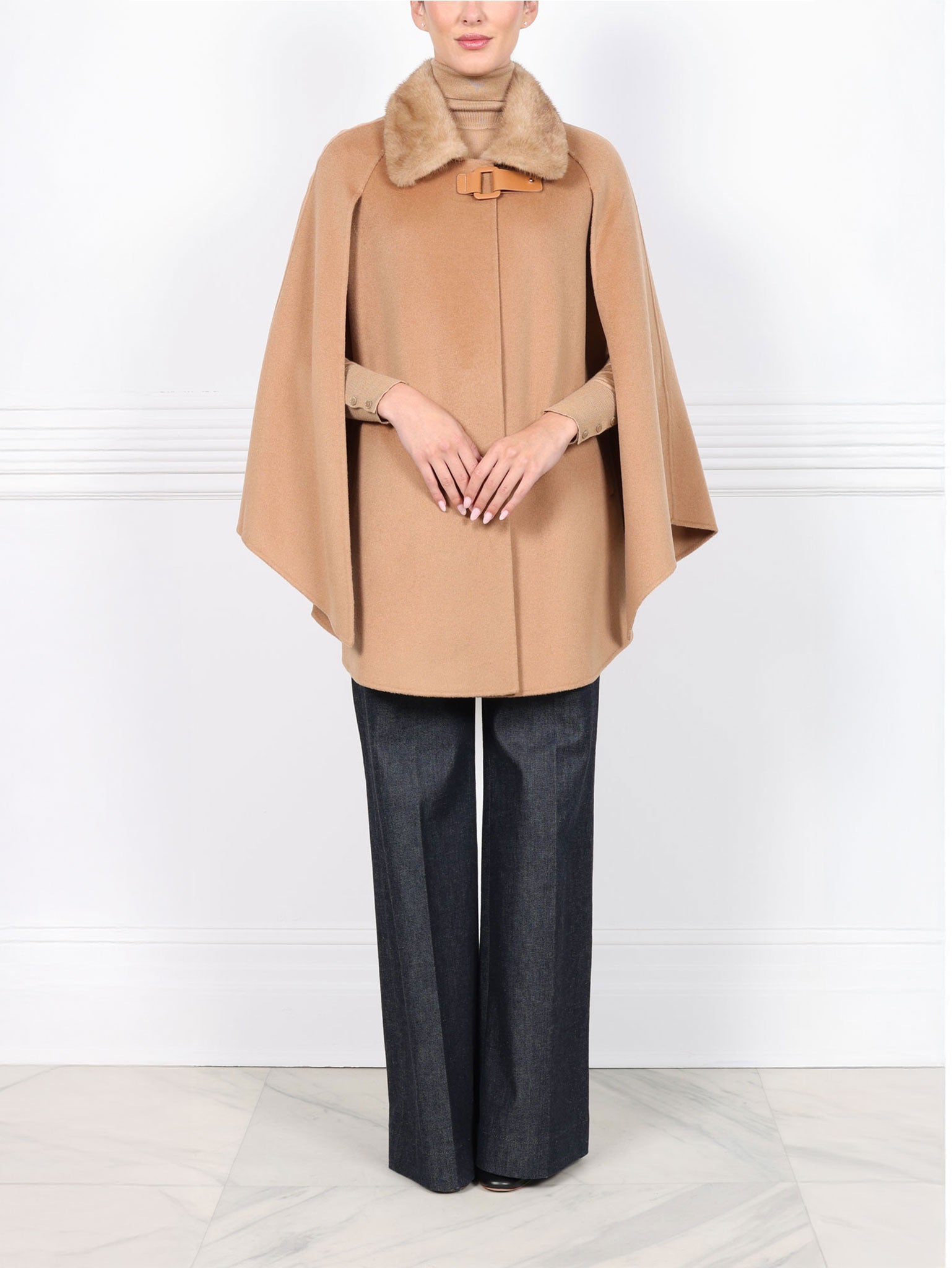 The Evelyn Cape with Mink Collar