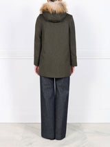 The Easton Loden Wool Coat with Fur Trim