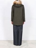 The Easton Loden Wool Coat with Fur Trim